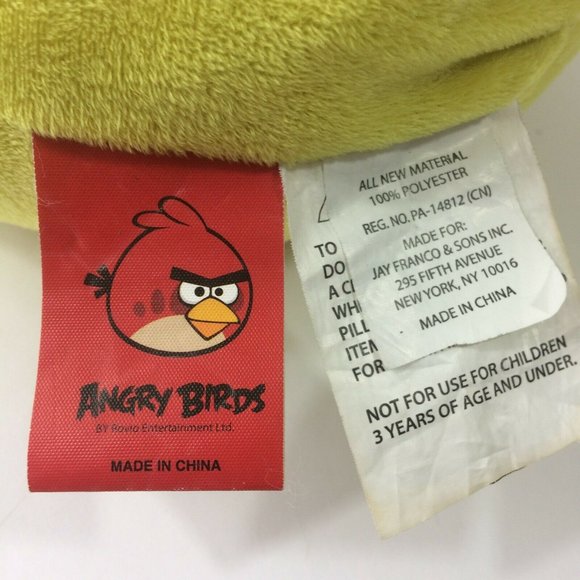 Angry Birds Yellow Bird Chuck Pillow Plush Stuffed Animal Toy 14"x12" - Picture 7 of 8